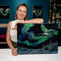 Northern Light - Acrylic Pouring Abstract Art by Olga Soby