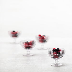 Archie Footed Dessert Bowl, Clear, Set of 6