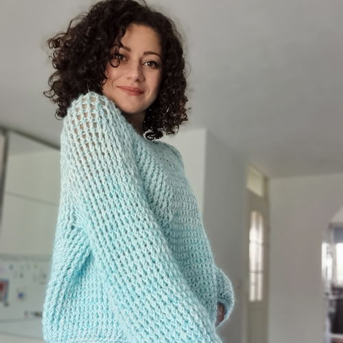 Padrão de crochê de suéter Nuage: elegância aconchegante para todos os tamanhos