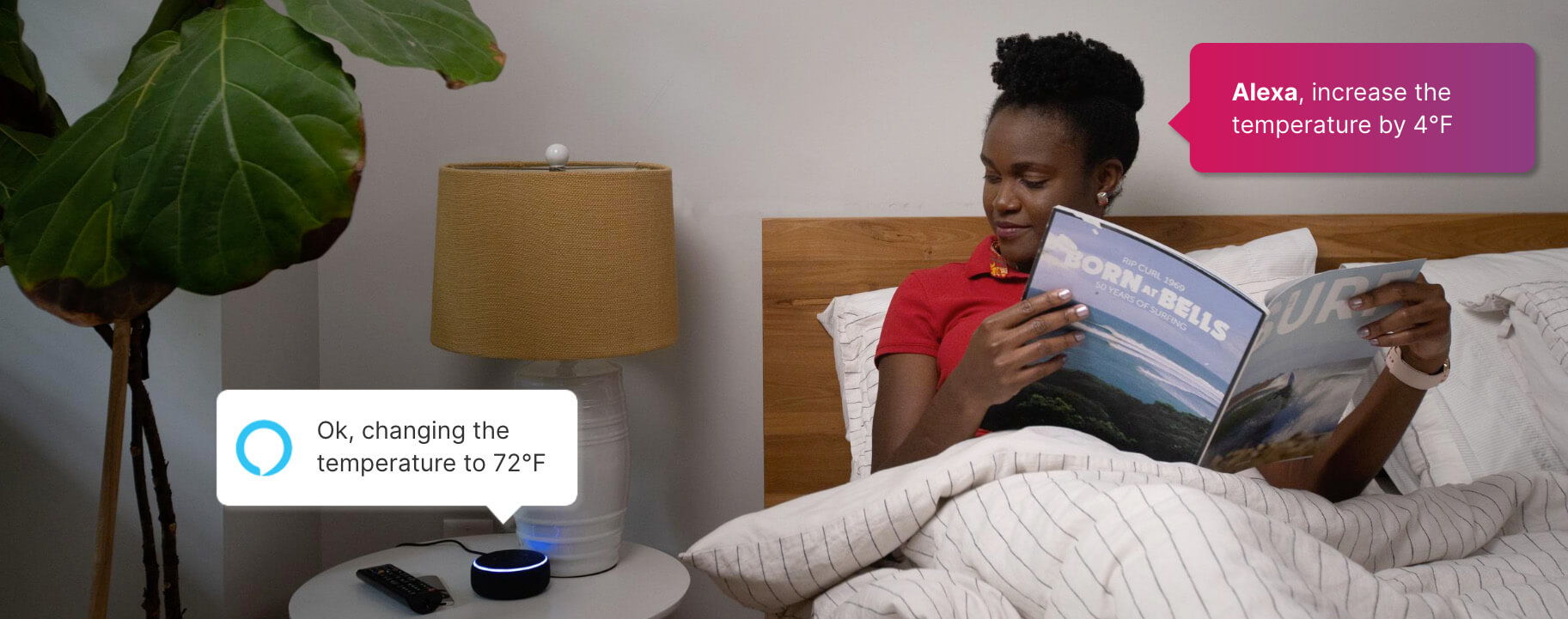 Mysa user instructing Google Home to increase the temperature of a Mysa unit