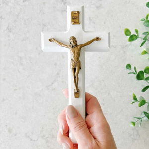 White Wood Crucifix