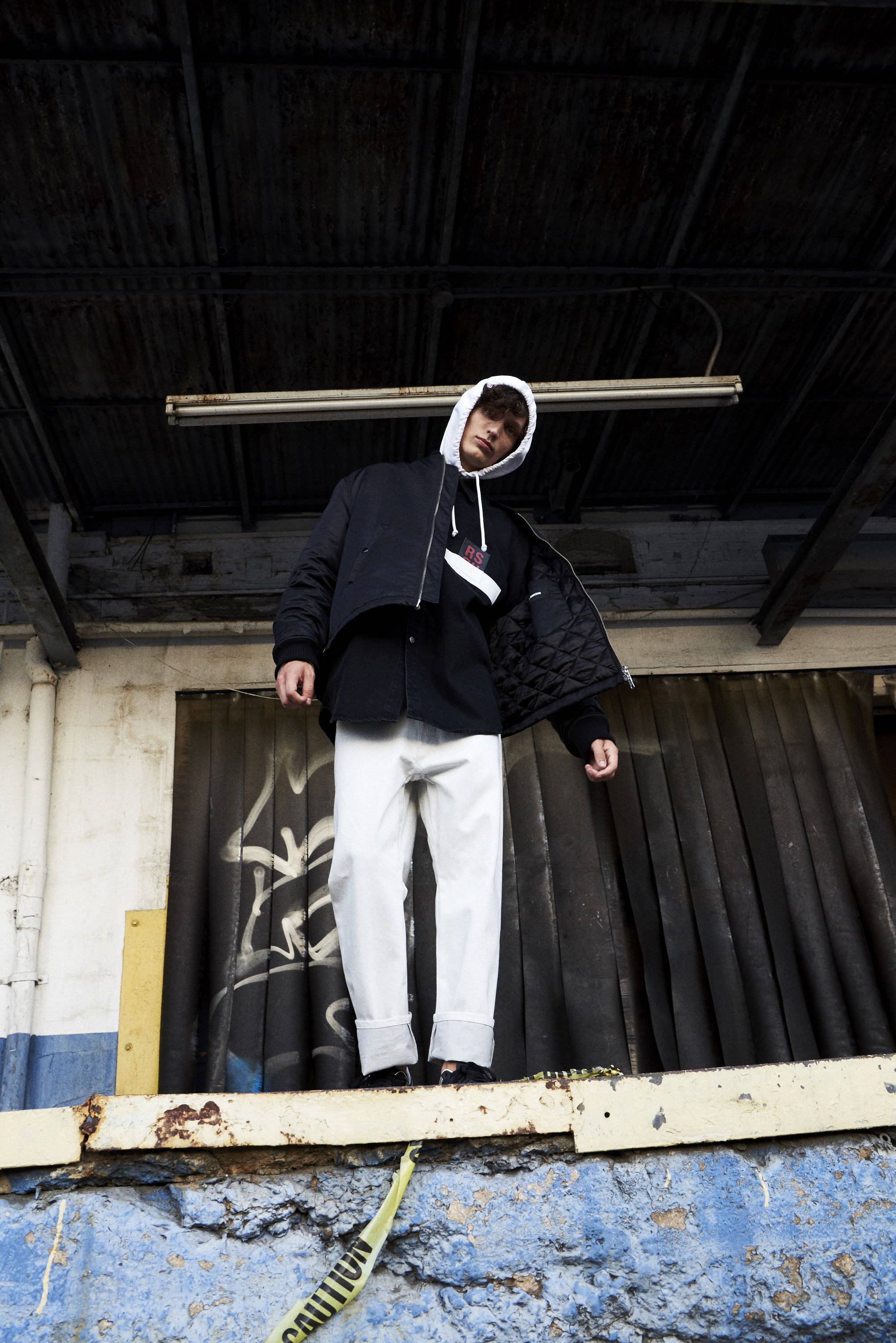 RAF FW17-HLorenzo feature, quilted bomber- 'thank you hoodie'