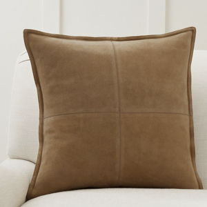 Pieced Suede Pillow - Camel