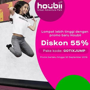 Houbii: PROMO Diskon 55% Bayar transaksi pakai GOTIX dengan kode promo! sampai 09/30/2019