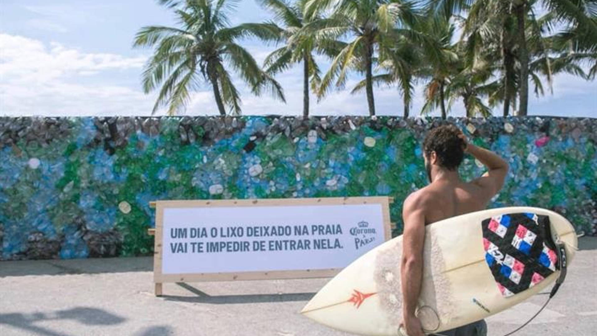 Featured image for Corona Builds Wall Made From Plastic Waste To Warn About Dangers Of Plastic Pollution