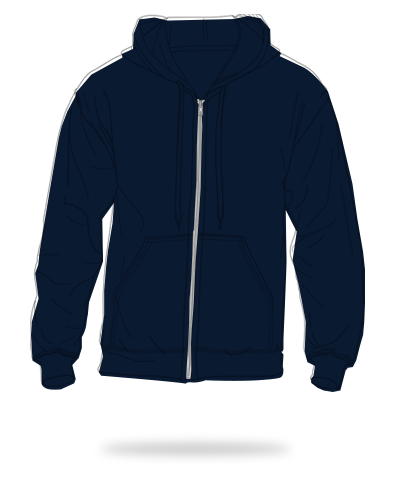 Navy blue adult fit cotton fleece full zip hoodie sj clothing manila philippines