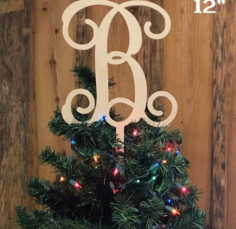 Monogram Initial Tree Topper vs Origami Christmas Tree Topper - Slant
