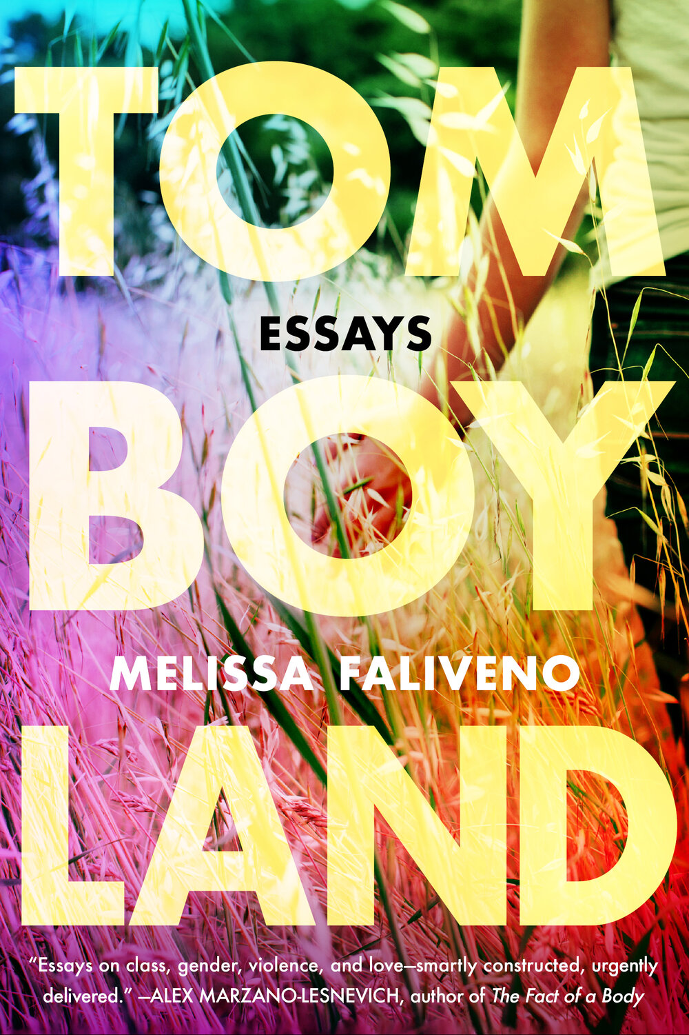 Book cover featuring the words in large font an an out of frame shot of a woman walking in a overgrown field.
