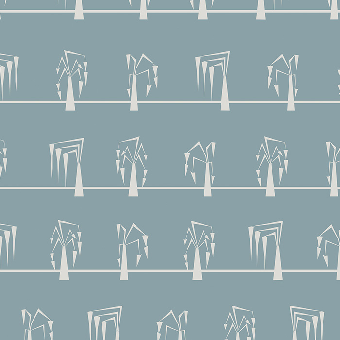 blue & white mid century pattern wallpaper pattern image