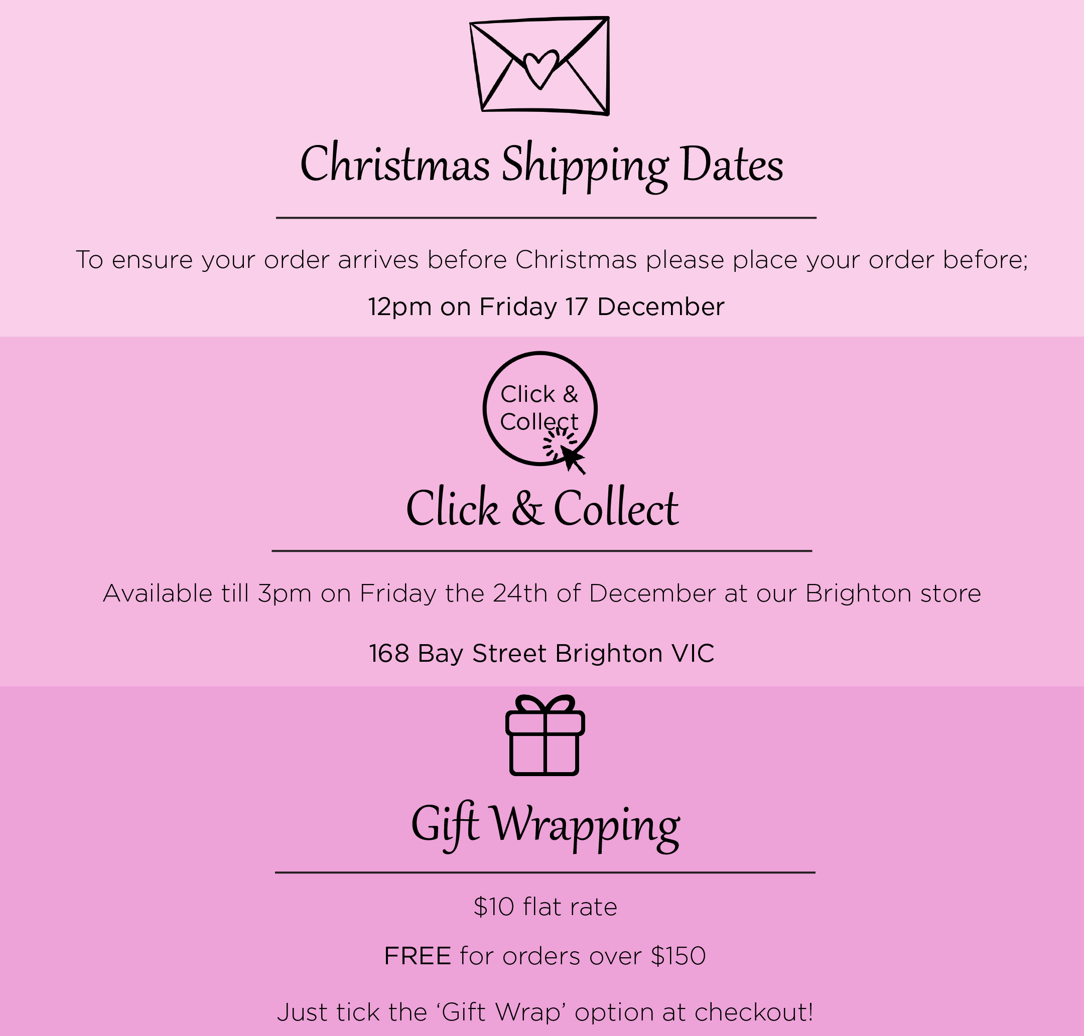 Cadelle Leather Christmas Delivery Dates and Gift Wrapping