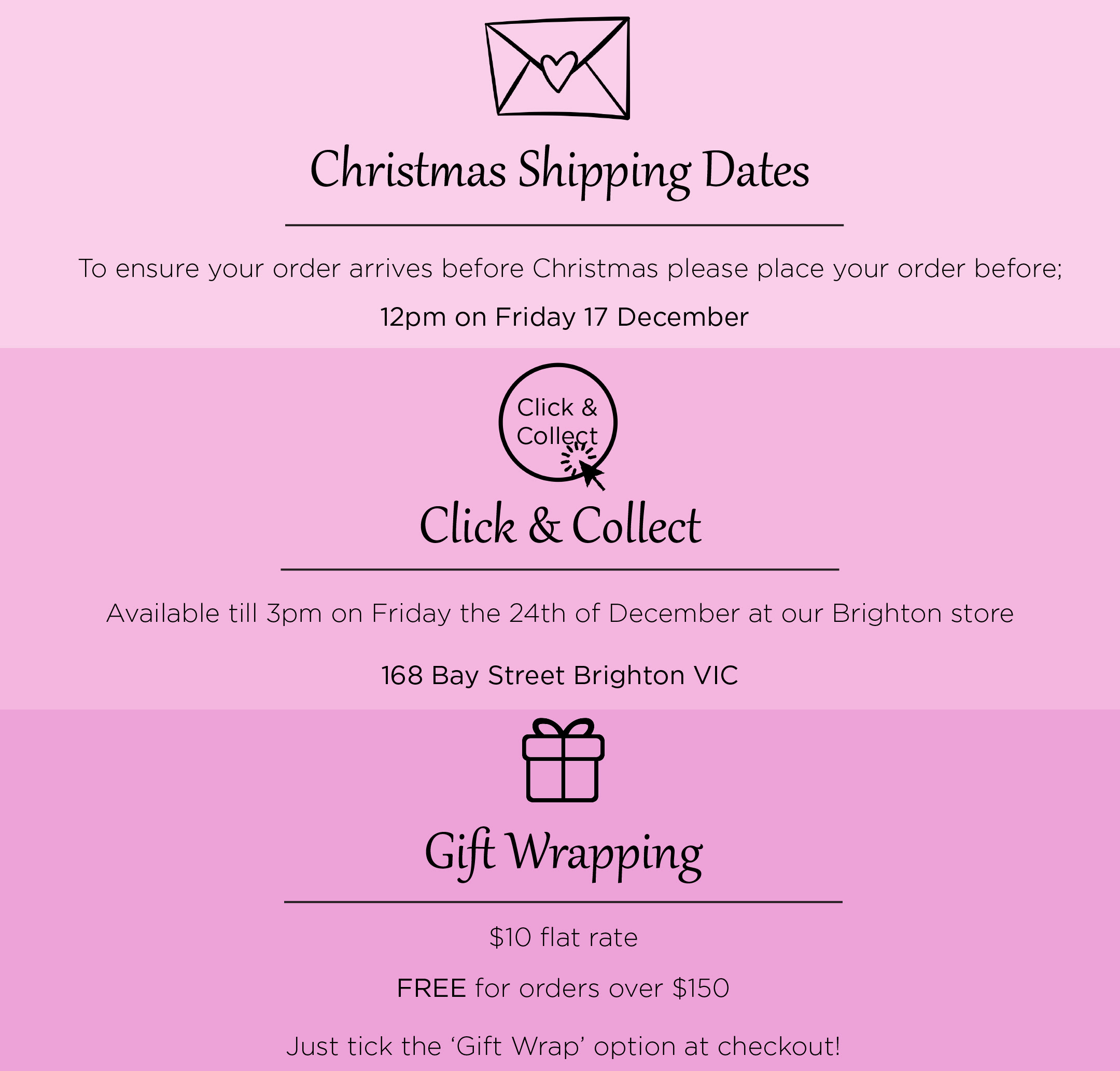 Cadelle Leather Christmas Shippign Dates