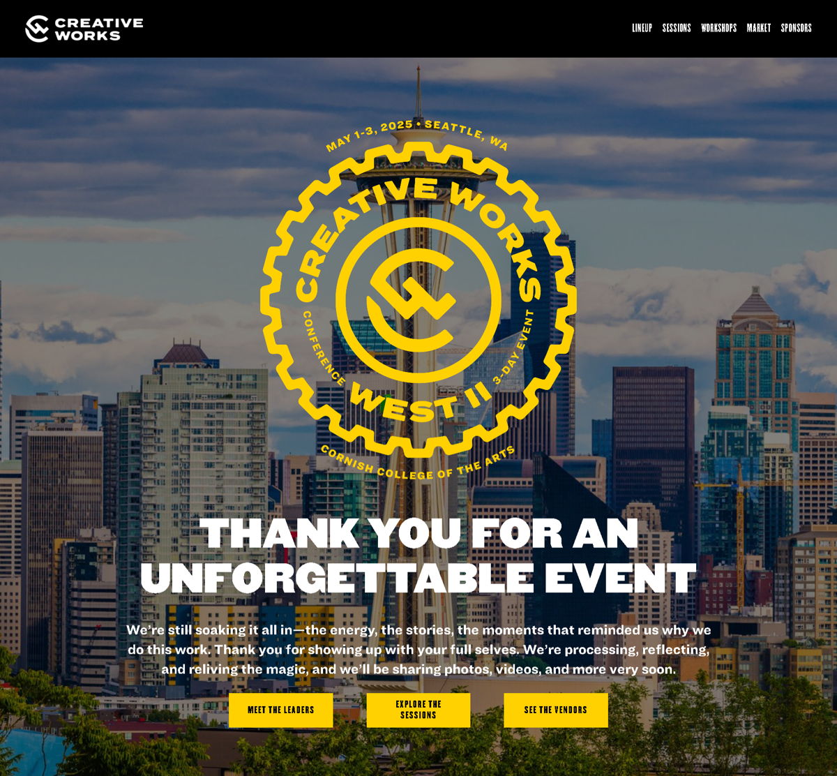 Screenshot of WEST — Creative Works, from the conference websites collection.