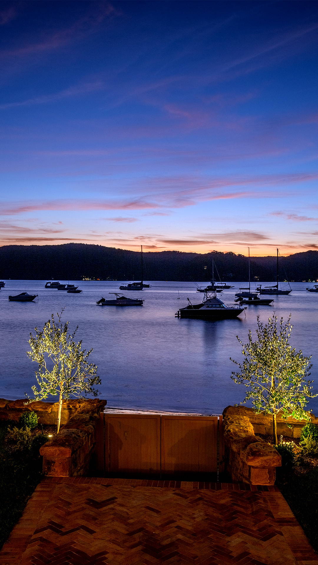 Havit Lighting - Outdoor Lighting by Havit - Inground Light beaming, uplighting trees at the backyard jetty