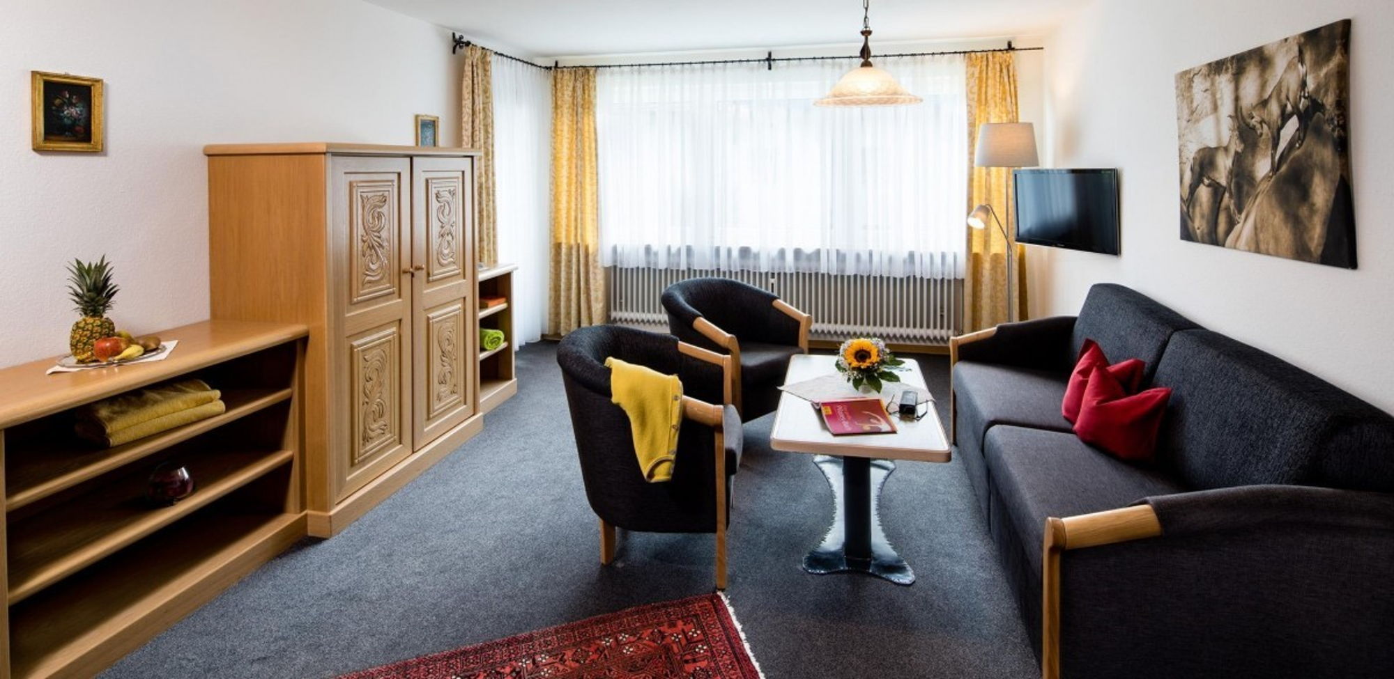 Ferienwohnung mit Alpenblick und Aussicht direkt vom großen Wohnzimmer aus