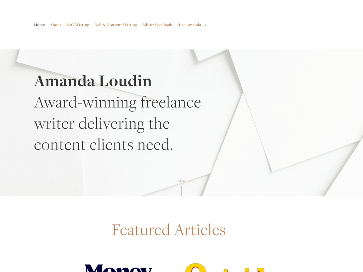 Screenshot of Amanda Loudin, from the writer websites collection.