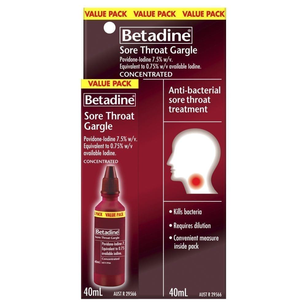 Betadine Sore Throat Gargle Concentrated 40Ml