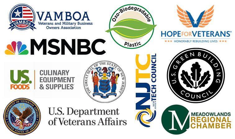 Logos of MSNBC US Deptment of veterans affairs etc