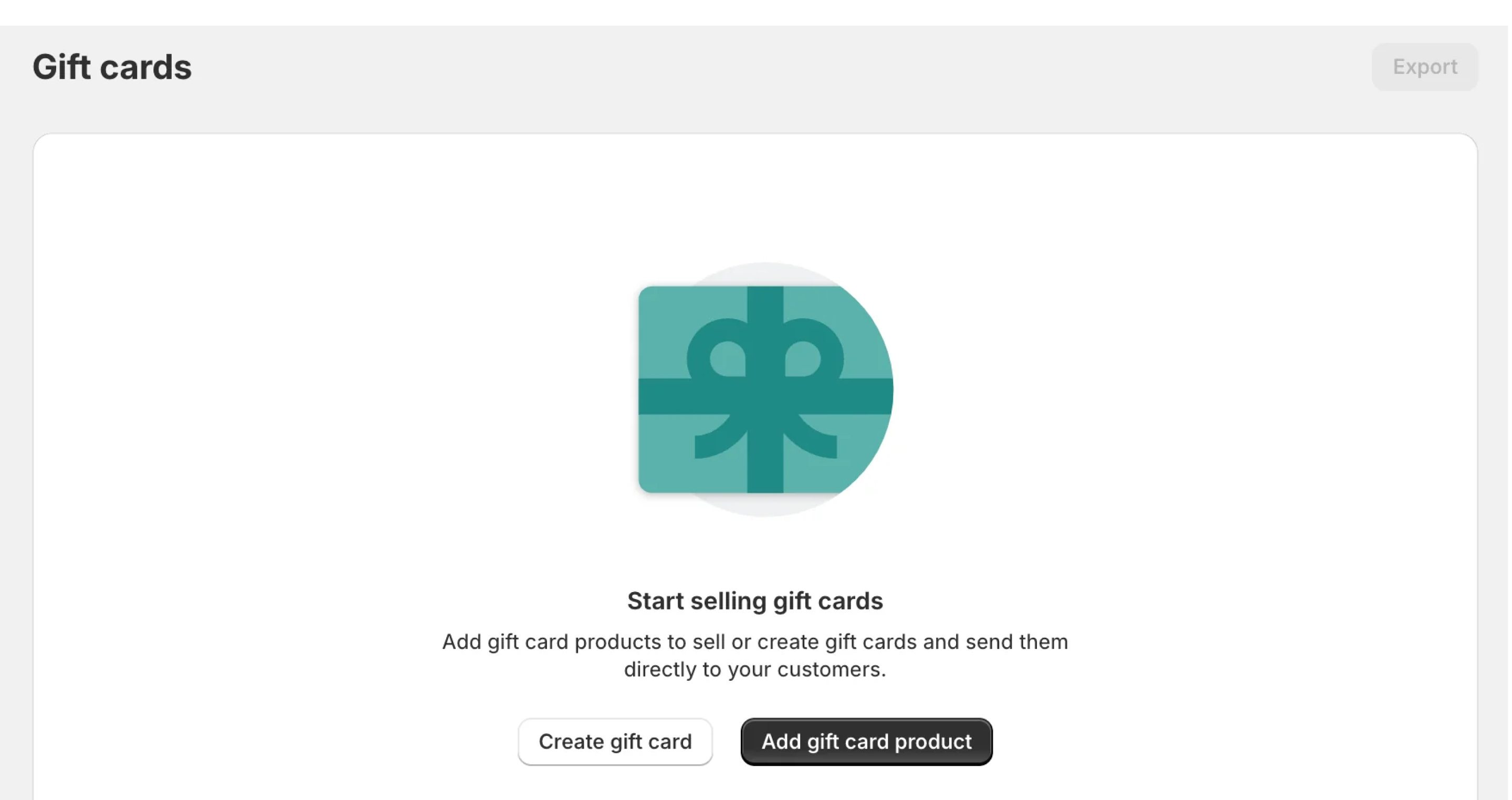Shopify gift cards built-in functionality