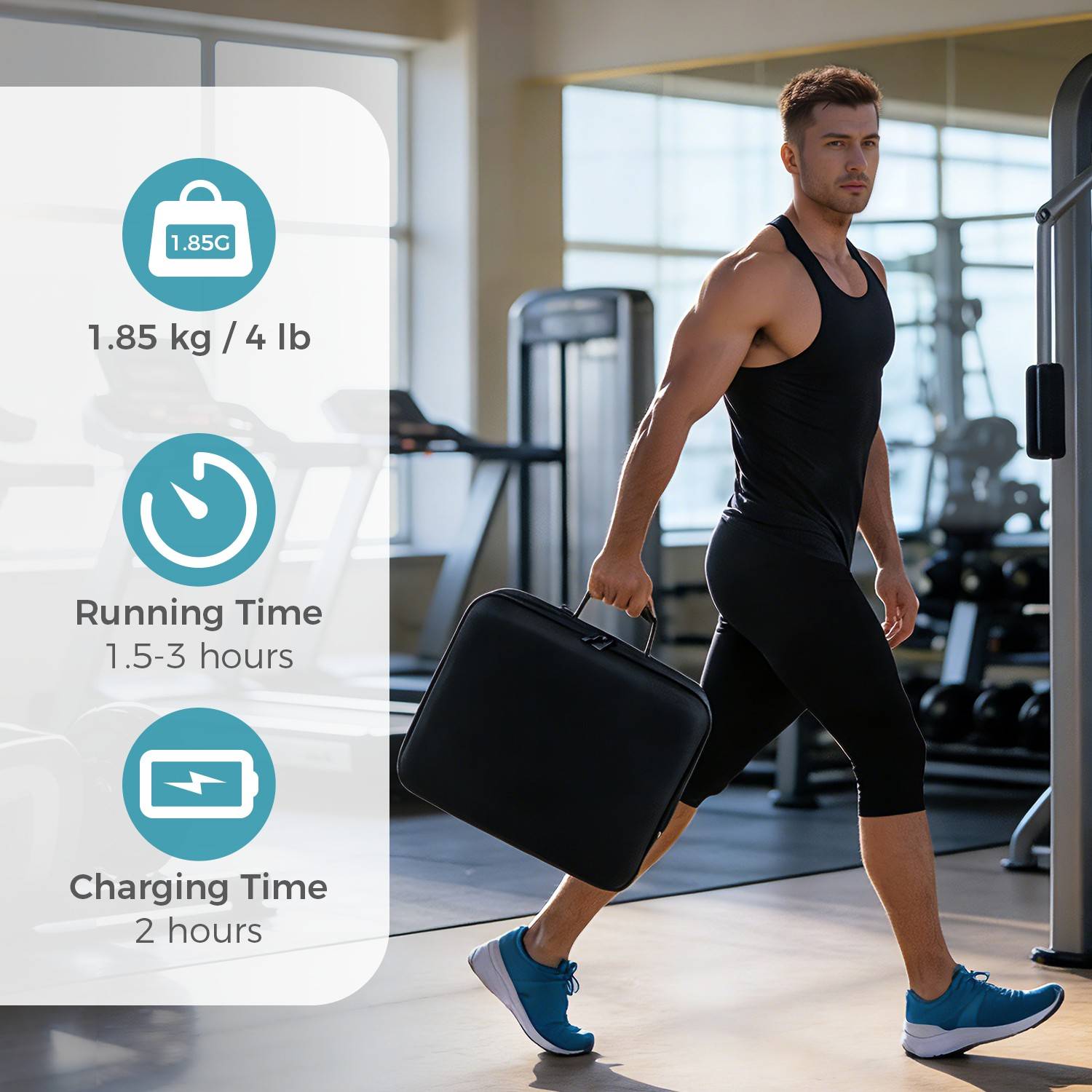 The full leg compression boots come with a carrying case for compression therapy anywhere.