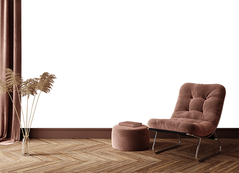 Modern terracotta living room wallpaper ideas