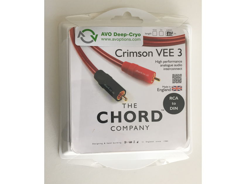 The Chord Company Crimson VEE 3 w AVO Deep-Cryo - 1M in excellent condition