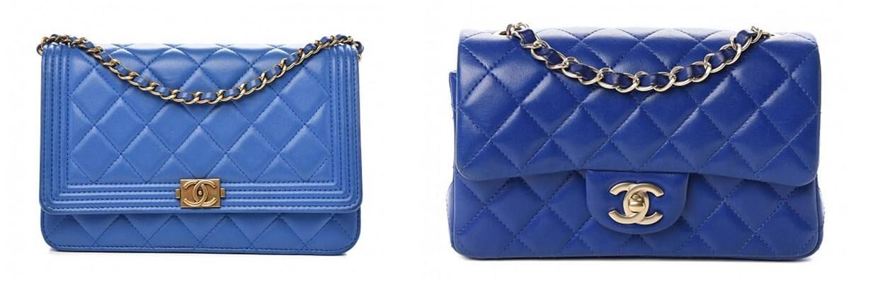 2 Chanel Handbags in Royal Blue Color