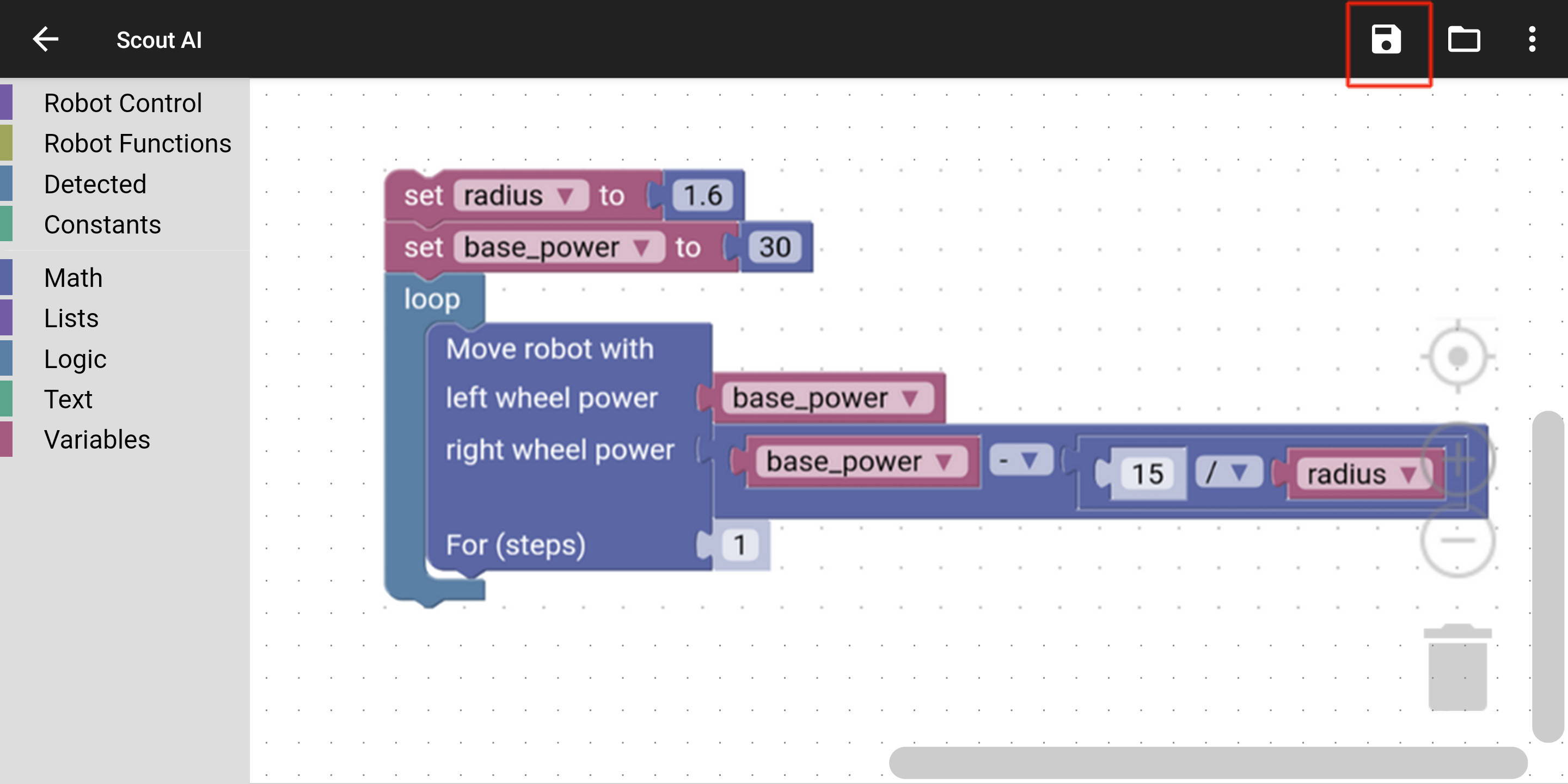 Nabot AI smart robot saving sample code