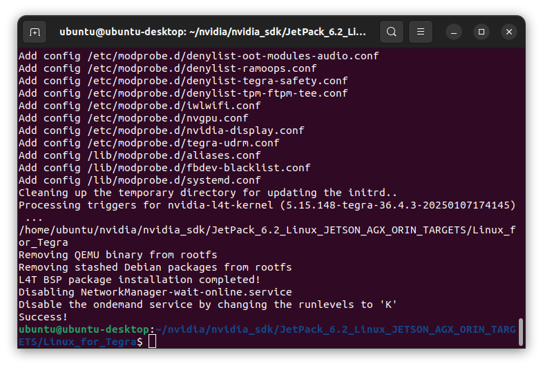 End of applying binaries