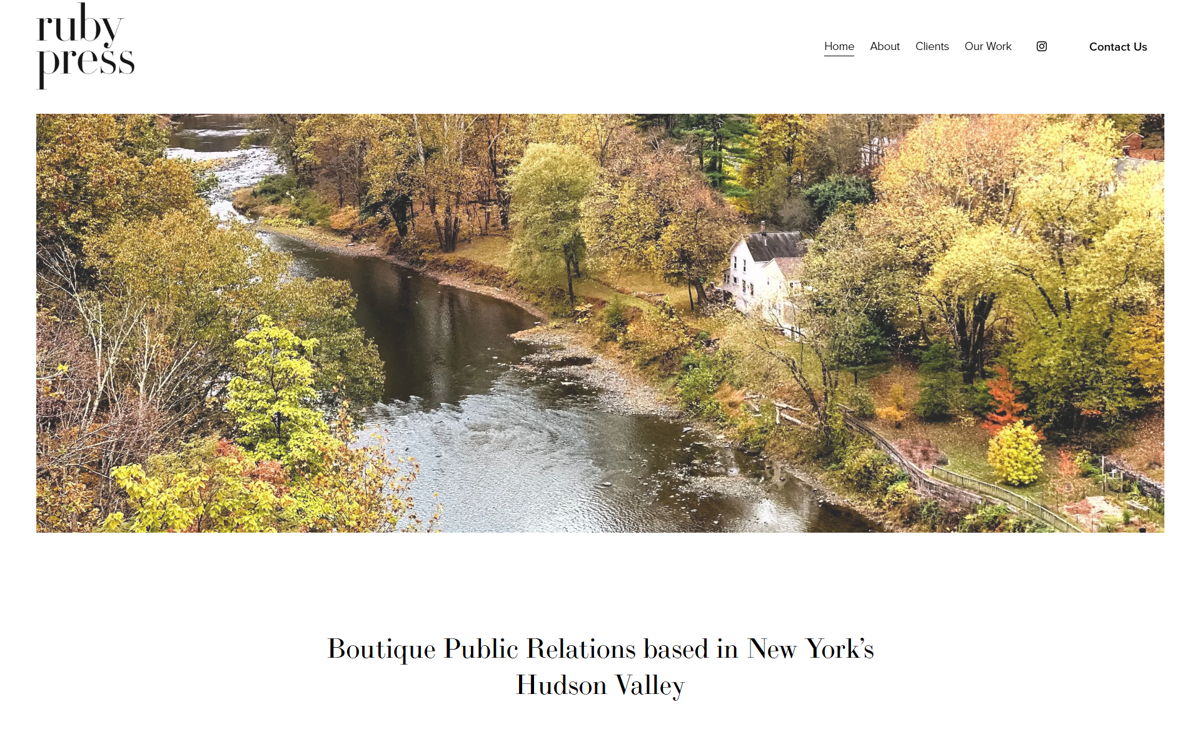 Screenshot of Ruby Press, from the pr portfolios & websites collection.