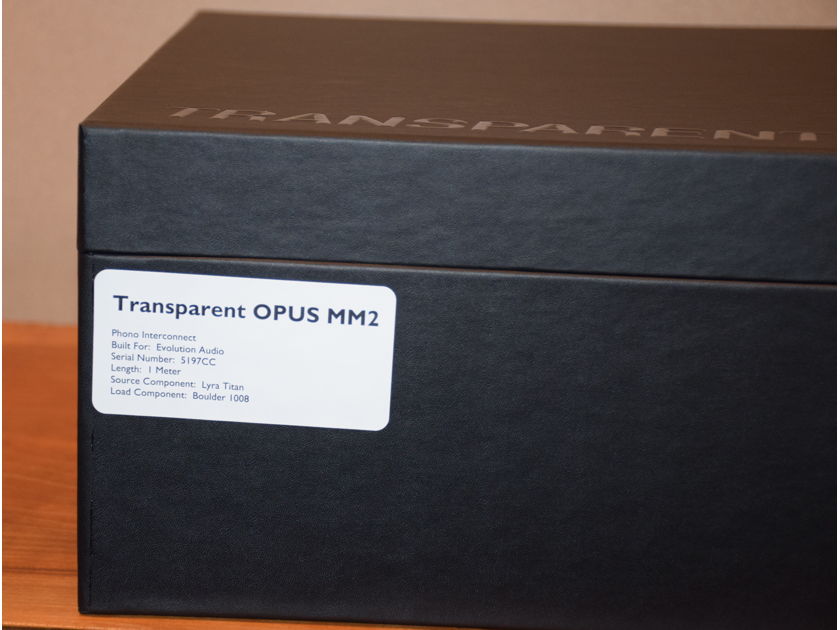 Transparent Audio Opus MM2 Phono to XLR Interconnect, 1Meter Pair Trade In, Recalibration Included