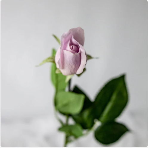 Vintage Lilac Real Touch Rose Bud - Realistic Artificial Flowers