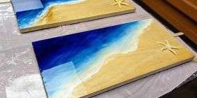 " Beach Resin Art - Wooden Sign ! " promotional image