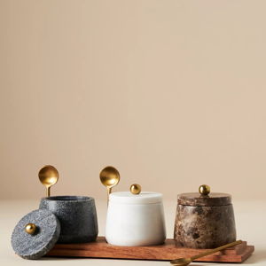 Marble Condiment Set with Spoons