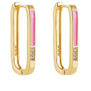 Gold pink earrings 