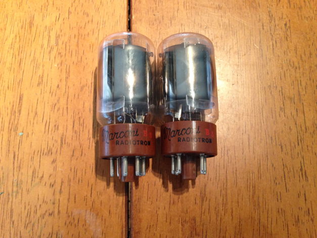 Marconi brown base 5881 same date codes tubes pair HOLY...