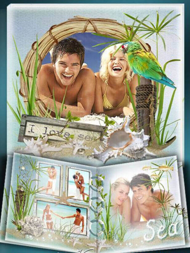 Фотокнига для романтических фотографий - каникулы на море