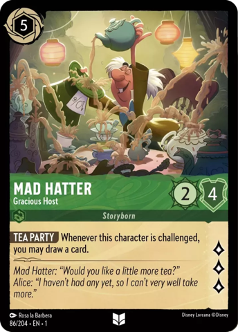 Mad Hatter card from Disney's Lorcana: The First Chapter.