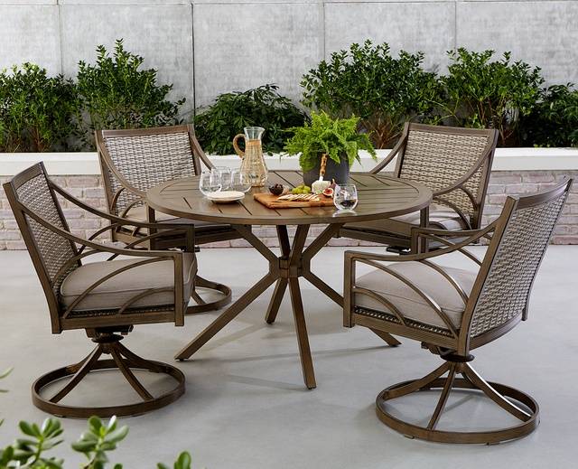 Apricity by Agio Potomac Outdoor Dining with All Weather Wicker Accents