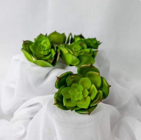 Apple Lotus Succulent (6 Pack) - Realistic Artificial Flowers and Greenery - Image 2