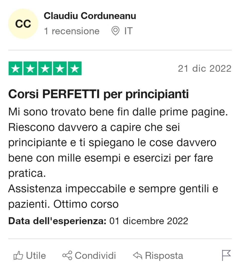 Corso di fotografia online Midnuances - 5 stelle su TrustPilot