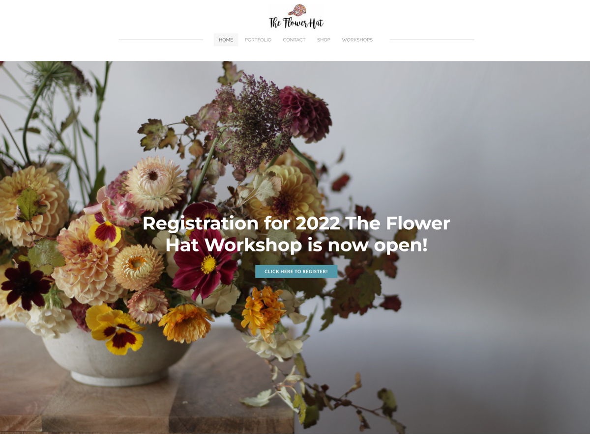 Screenshot of The Flower Hat, from the florist & flower shop websites collection.