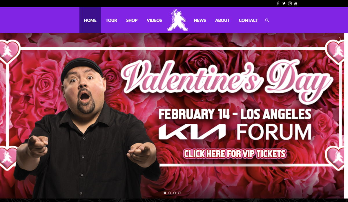 Screenshot of Gabriel Iglesias, from the stand-up comedian websites collection.