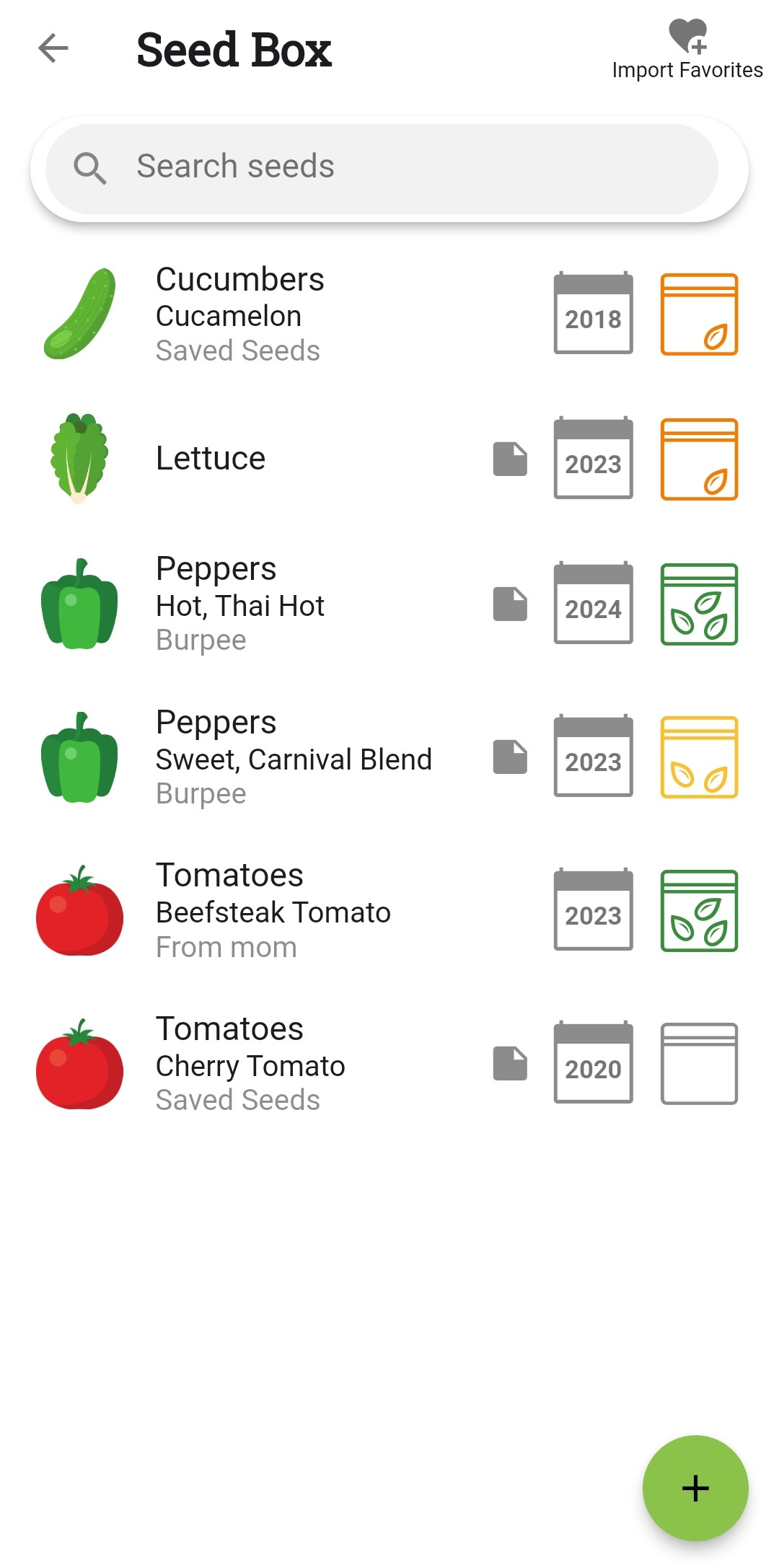 Screenshot of the Seed Box feature in Planter