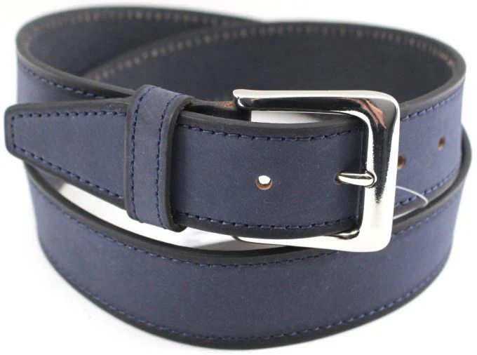 Full Grain Leather Men’s Belt. Colour: Navy. Style 41024