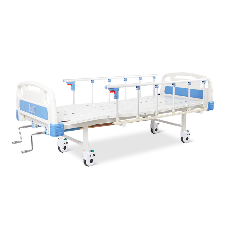 Portable 2-Cranks Manual Adjustable Hospital Bed
