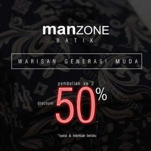 MANZONE: Promo BATIK SECOND PURCHASE 50% sampai 10/06/2019