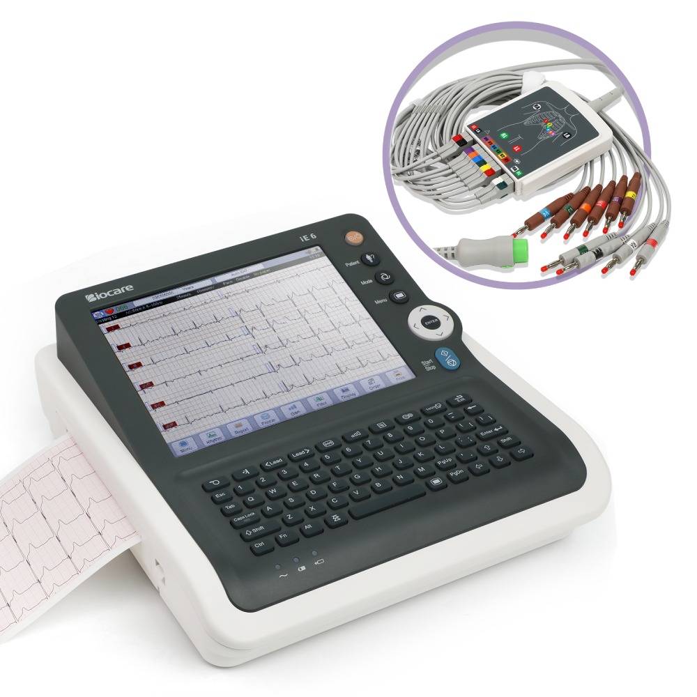 12-Kanal-6-Kanal-EKG-Gerät mit integriertem Drucker
