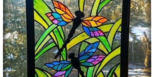Colorful Dragonfly GLASS ART - Painting Class promotional image