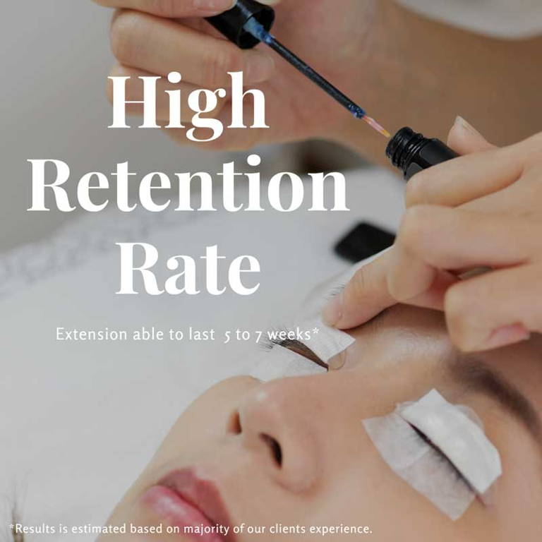 high retention rate for lash extensions