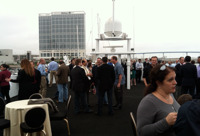 Mixing and mingling on the Laser App dinner cruise.